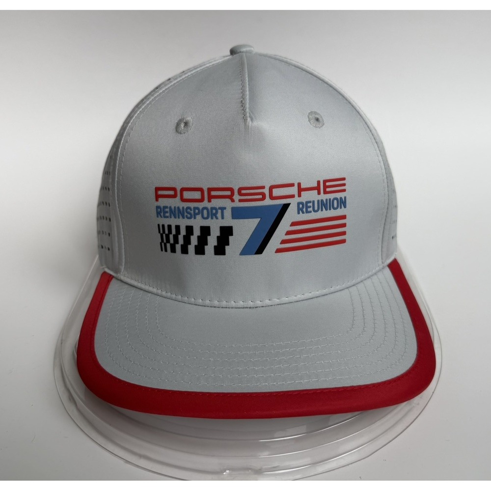 Porsche Rennsport Reunion 7 Hat Light Grey Adjustable SnapBack Cap